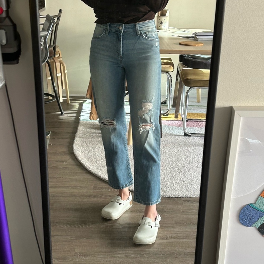 Joes Jean’s ripped straight ankle jeans